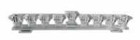 Crystal Menorah Elegant Flat Shape Center Raised Shamash Clear