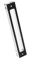Clear Lucite Mezuzah Case Rectangle Shape Black Accent 15cm
