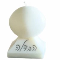 Round Havdallah Candle Silver 5"