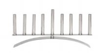 Stainless Steel Candle Menorah Oval Base Center Shamash 11.4"