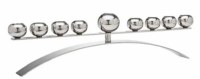 Stainless Steel Oil Menorah Ball Design Curved Base 16.5"
