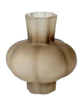 Additional picture of Lucite Vase Fluted Bulb Design Brown