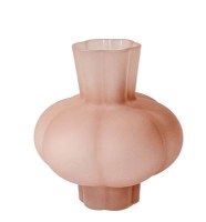 Additional picture of Lucite Vase Fluted Bulb Design Pink