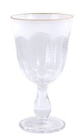 Crystal Wine Stem Glasses with Gold Rim 7oz Set of 6