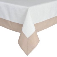 Shimmer Weave Tablecloth Thick Beige Edging Style 70" x 180"
