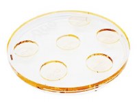 Lucite Round Seder Plate Kaarah Jewel Tone Amber 13.8"