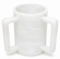 Additional picture of Resin Round Wash Cup Snow Drift Design White
