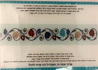 Karshi Glass Havdallah Tray Non-Breakable Pomegranate Stripe Design 15" x 11"