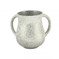 Yair Emanuel Metal Wash Cup Small Size Marble Design Silver