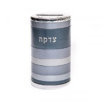 Yair Emanuel Anodized Aluminum Tzedakah Box Rings Design Gray