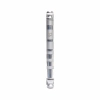 Yair Emanuel Mezuzah Case Anodized Metal Stripe Design Round Silver 10cm