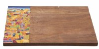 Yair Emanuel Wooden Challah Board Painted Edge Design Jerusalem