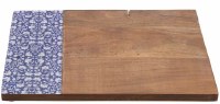Yair Emanuel Wooden Challah Board Painted Edge Design Floral