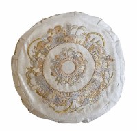 Yair Emanuel Hand Embroidered Bucharian Kippah Jerusalem Design Gold