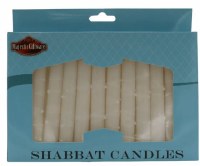 Shabbos Candles Handcrafted Drops Design White 5.5" 12 Count
