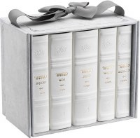 Artscroll Faux Leather Machzorim 5 Volume Slipcased Set Hebrew English Mid Size White Ashkenaz