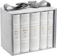 Artscroll Faux Leather Machzorim 5 Volume Slipcased Set Hebrew English Mid Size White Sefard