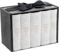 Additional picture of Schottenstein Interlinear Faux Leather Machzorim 5 Volume Slipcased Set Hebrew English Mid Size White Sefard