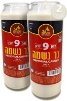 9 Day Memorial Candle in Glass Cup 2 Pack