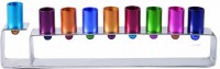 Yair Emanuel Chanukah Candle Menorah Anodize Aluminum Multi Color