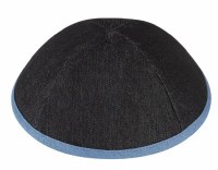 iKippah Black Denim with Blue Denim Rim Size 3