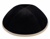 Additional picture of iKippah Black Velvet with Tan Rim Size 3