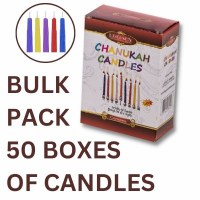 Additional picture of Chanukah Candles Colorful 44 Count Box Bulk Pack 50 Boxes