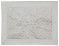 Challah Cover Vinyl White and Silver Border Textured Design