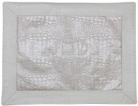 Challah Cover Vinyl 2 Tone Silver Border Textured Design