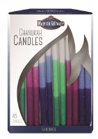 Chanukah Candles Blue Pink and Green Executive Collection 45 Count 6"