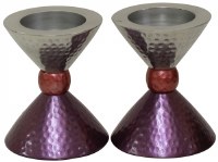 Candlesticks Nickel Plated Hammered Silver Pink and Purple for Tea Lights 3.5"