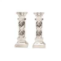 Candlesticks Crystal with Pearl Design 7"