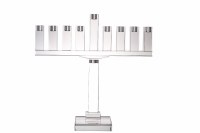 Crystal Candle Menorah Rectangle Shape Designed on Rectangle Base 19"