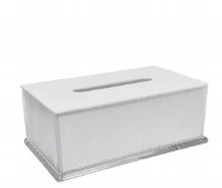 Lucite Corrugated Tissue Box White 9.7" x 5.7"