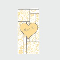 Wedding Wallet Greeting Card - Yellow Flower and Heart Design