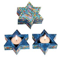 Yair Emanuel Star of David Tealight Holders Birds and Flowers Design