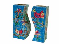 Yair Emanuel Fitted Candle Holders - Birds on Branches