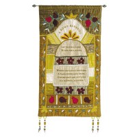 Yair Emanuel Home Blessing in English Wall Hanging - Gold