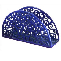 Yair Emanuel Aluminum Napkin Holder Blue - Paisley Cutout