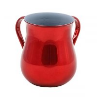 Wash Cup Red Stainless Steel Large Designed by Yair Emanuel