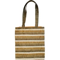 Yair Emanuel Gold Striped Applique Patches Bag