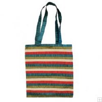 Yair Emanuel Multicolor Striped Applique Patches Bag