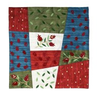 Yair Emanuel Embroidered Pillow Cover - Patches Colorful Pomegranates