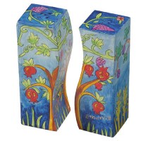 Yair Emanuel Wooden Handpainted Salt and Pepper Shaker - The Seven Species