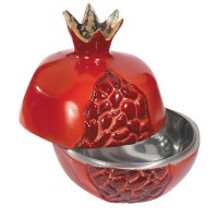 Yair Emanuel Aluminum Pomegranate Honey Dish Small - Red