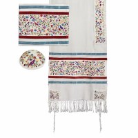 Yair Emanuel Embroidered Raw Silk Tallit Set The Matriarchs - Multicolor 16'' x 70''