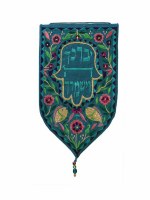Yair Emanuel Small Shield Tapestry Yevarechica Hashem - Teal