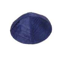 Yair Emanuel Raw Silk Kippah - Blue
