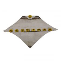 Candle Menorah Hammered Waved Diamond Shape Brass by Yair Emanuel