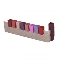 Yair Emanuel Hammered Menorah L Shaped with Anodized Maroon Stems